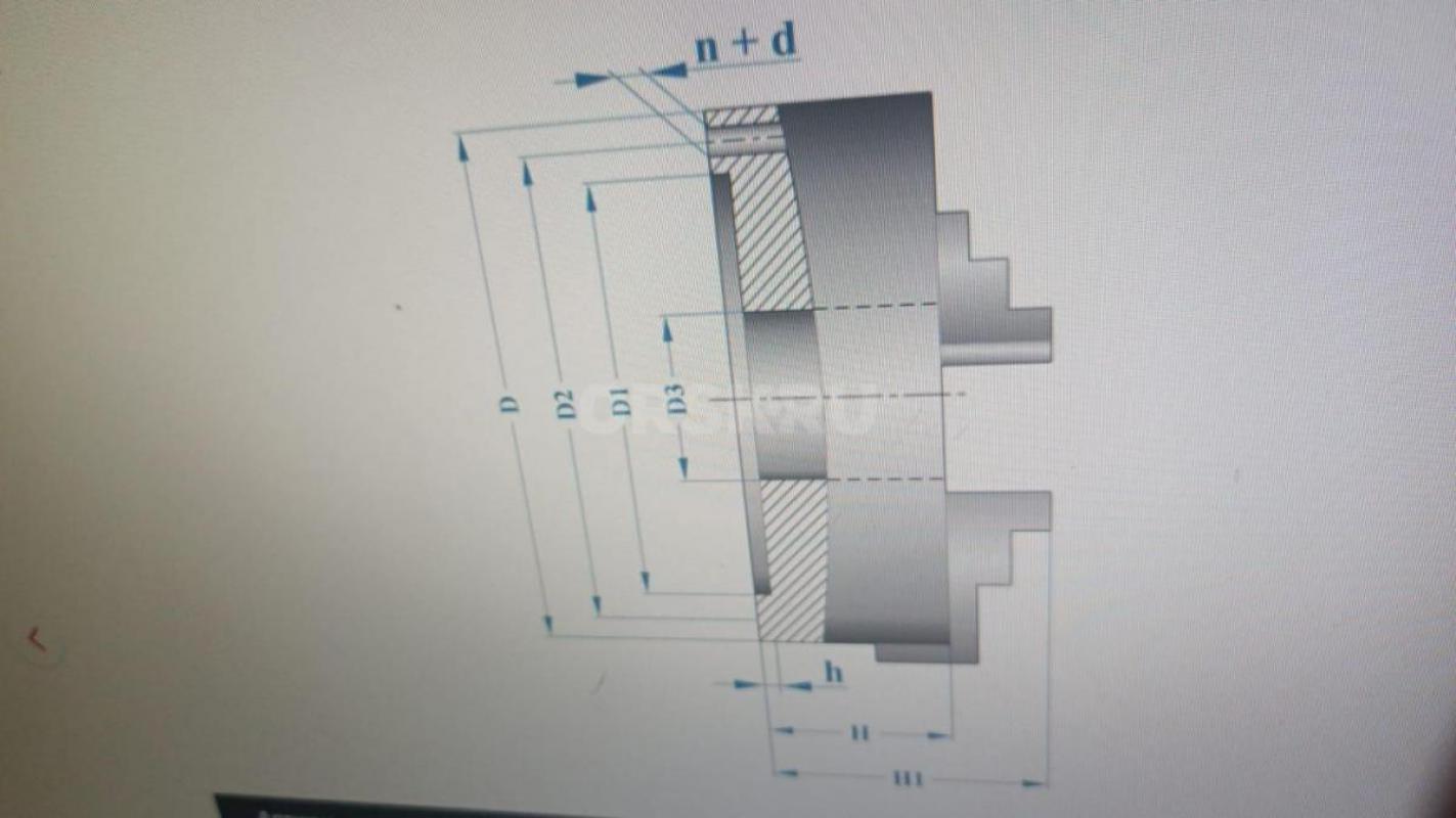 Патрон токарный трехкулачковый
с валом со шкивами
Наружный диаметр D -160
Внутренний диаметр D3-4 - Орск