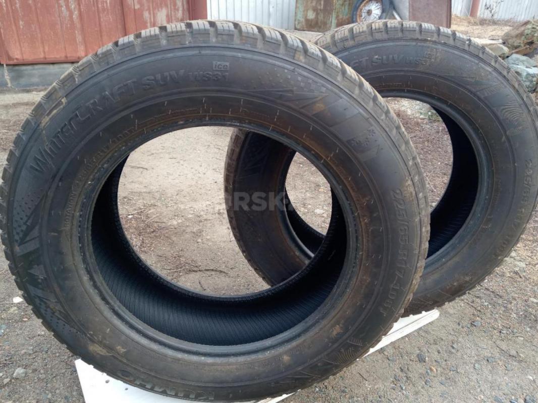 225 65 r17  KUMXO, Корея, шины зимний шипованые, 2шт, состоянии новых, без грыж  и порезов,  все шип - Орск
