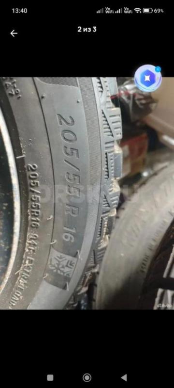 Продам колеса Мишлен  R-16 205/55 идеальное состояние 100%шипов стояла на Шкоде Октавии. - Орск