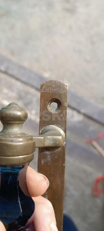 Старинная дверная ручка с резным стеклом, царских времен до 1917 года. - Орск