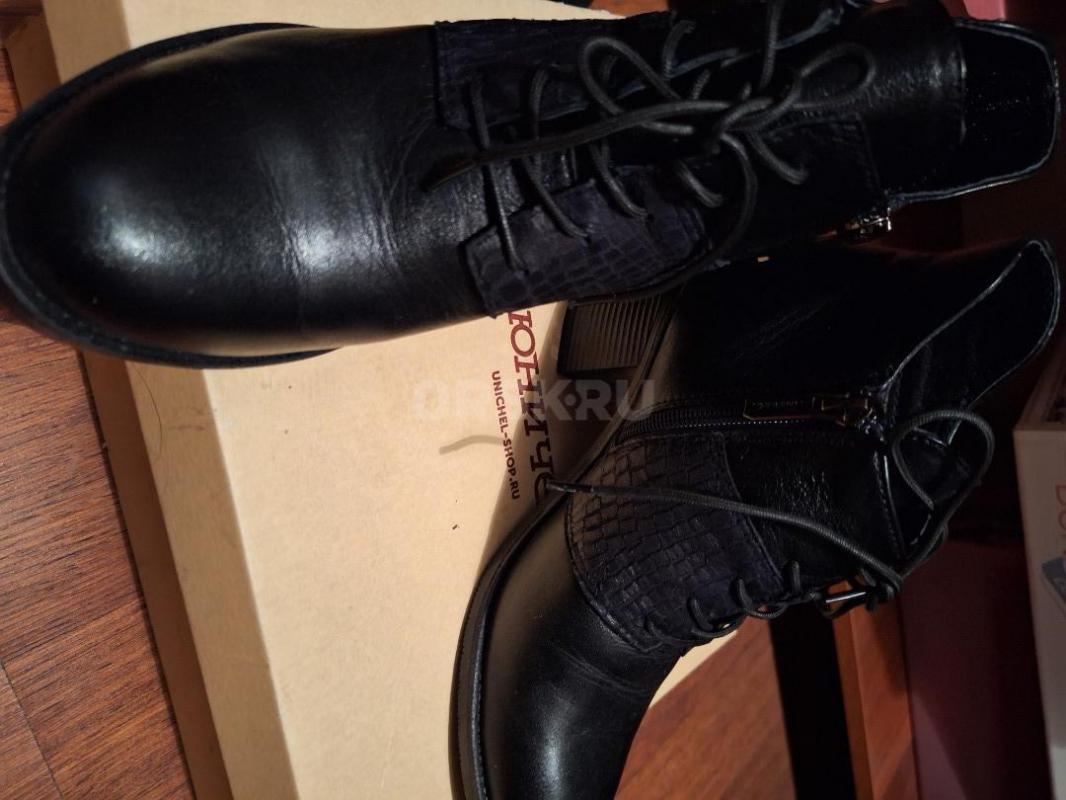 Кожанные сапоги б/у и новые полуботинки 38 и 37 размера соответственно за 1000 и 1500 руб. - Орск