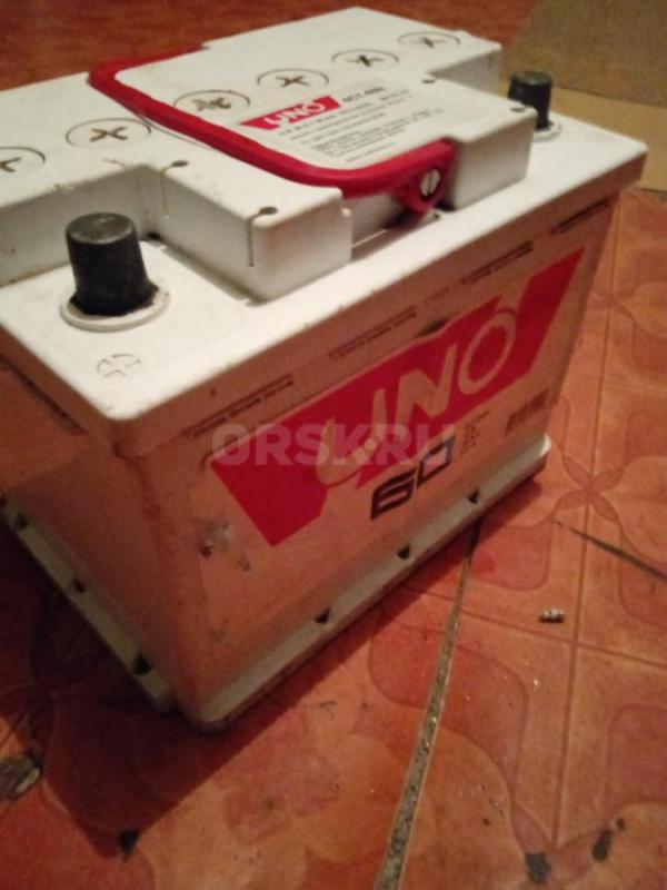 Продам Курский аккумулятор 60 А/ч пусковой ток 510 Ампер б/у в хорошем рабочем состоянии. - Орск