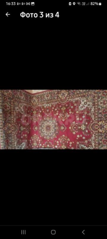 Ковёр натуральный шерстяной 2×3 висит на стене. - Орск