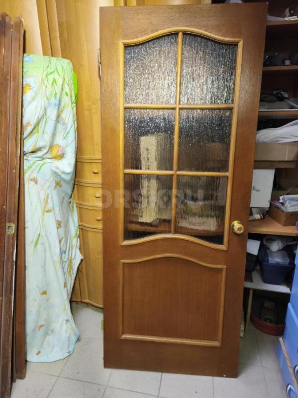 дверь межкомнатную деревянную со стеклом.2000х800 с коробкой и об наличником, Б/У в хорошем состояни - Орск