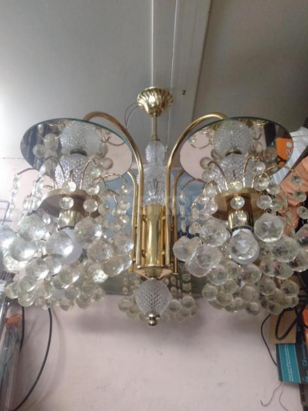 Красивая люстра высота 65 см 5 рожков двойная подсветка+комплект ламп - Орск