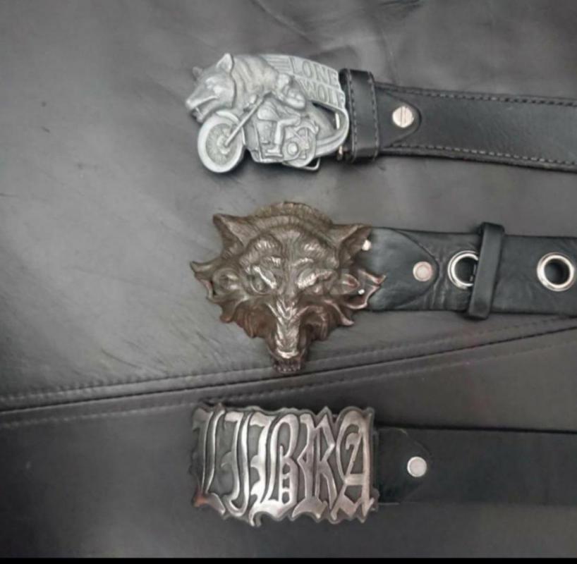 Ремни кожаные, литая пряжка. - Орск