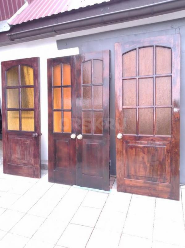 Двери межкомнатные натуральное дерево со стеклом одностворчатая 80*198;  80*2000, а двухстворчатая - Орск