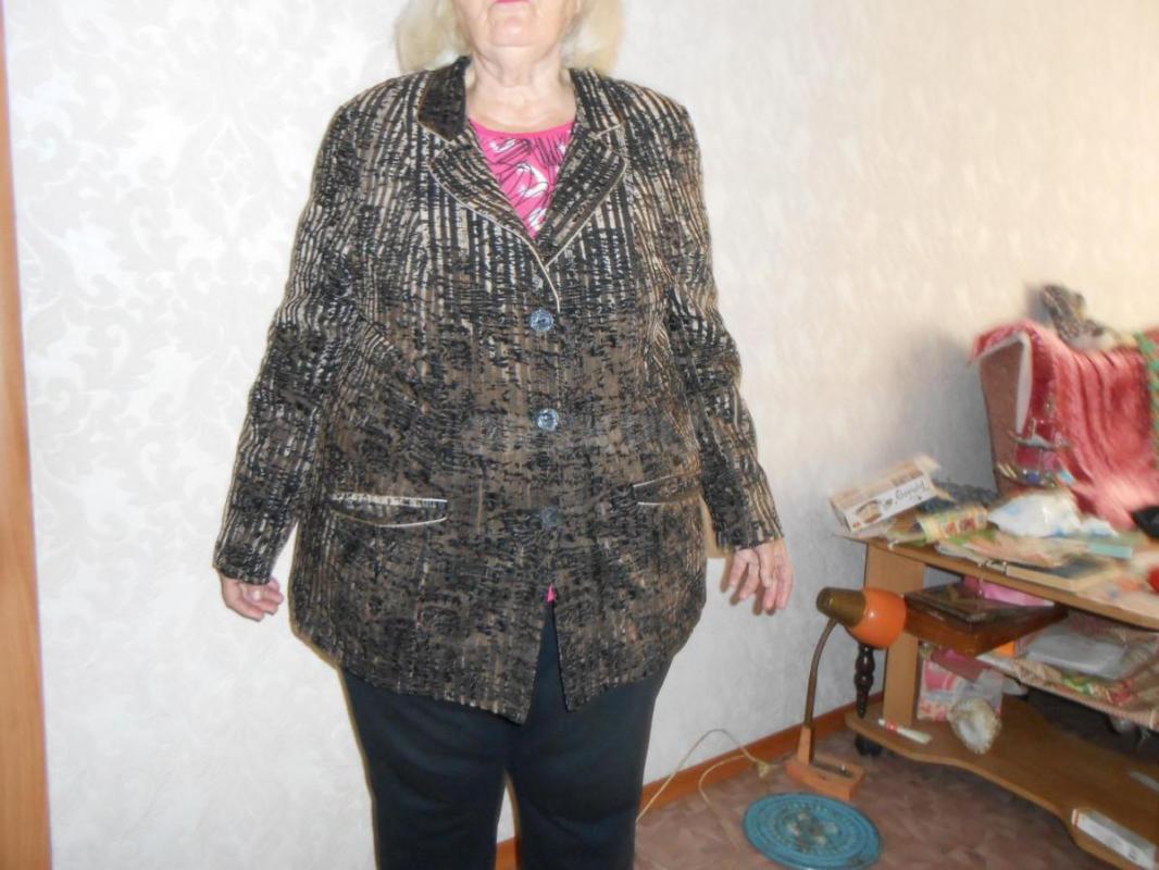 пиджак женский 58 размер куртка весенняя кардиган с кожаной отделкой - Орск