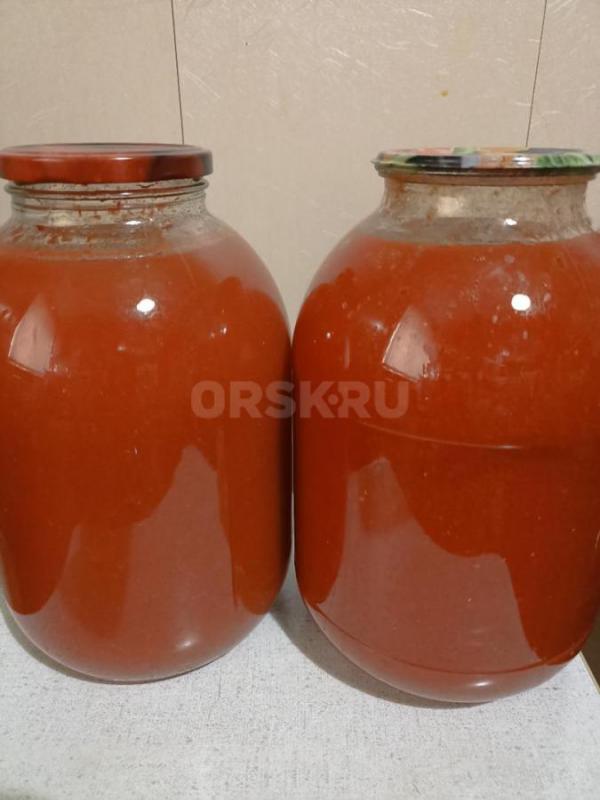 Домашние заготовки: Соки 3л томатный 250р,абрикосовый 200р. - Орск