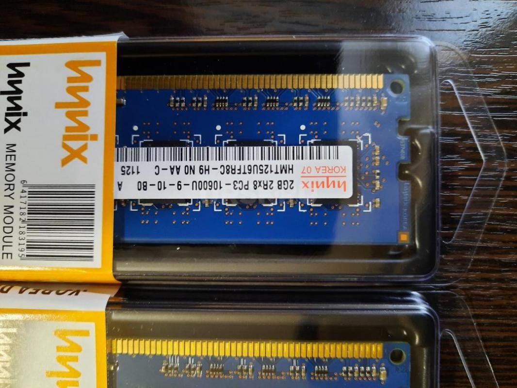 Продам оперативную память Hynix DDR3 1333 MHz DIMM PC-10600U, 2GB -- 2 штуки за 400 руб. - Новотроицк