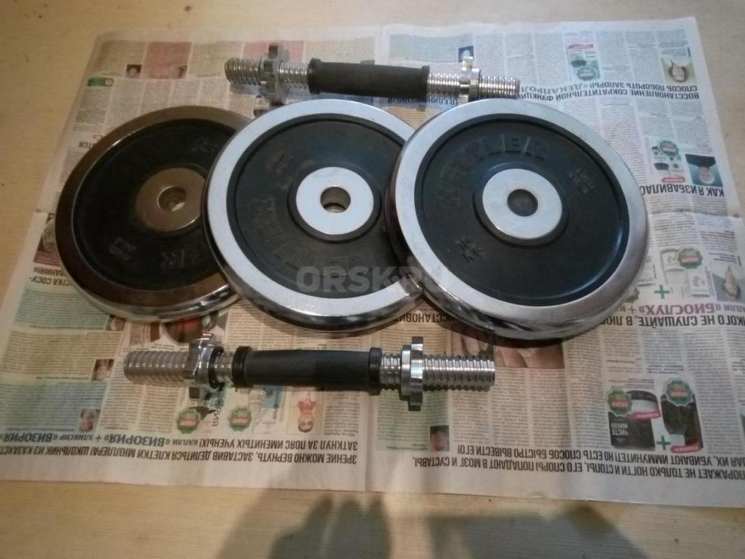 Продам спортивные снаряды для занятий тяжелой атлетикой марки KETTLER
       
       1 Блин 10кг30 - Орск