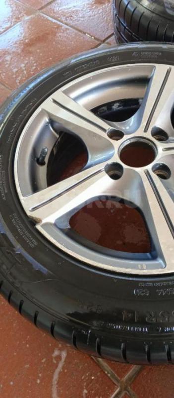 Летние колеса в сборе Литье+практически новая без износа резина модель не помню размер 175-65-14 раз - Орск