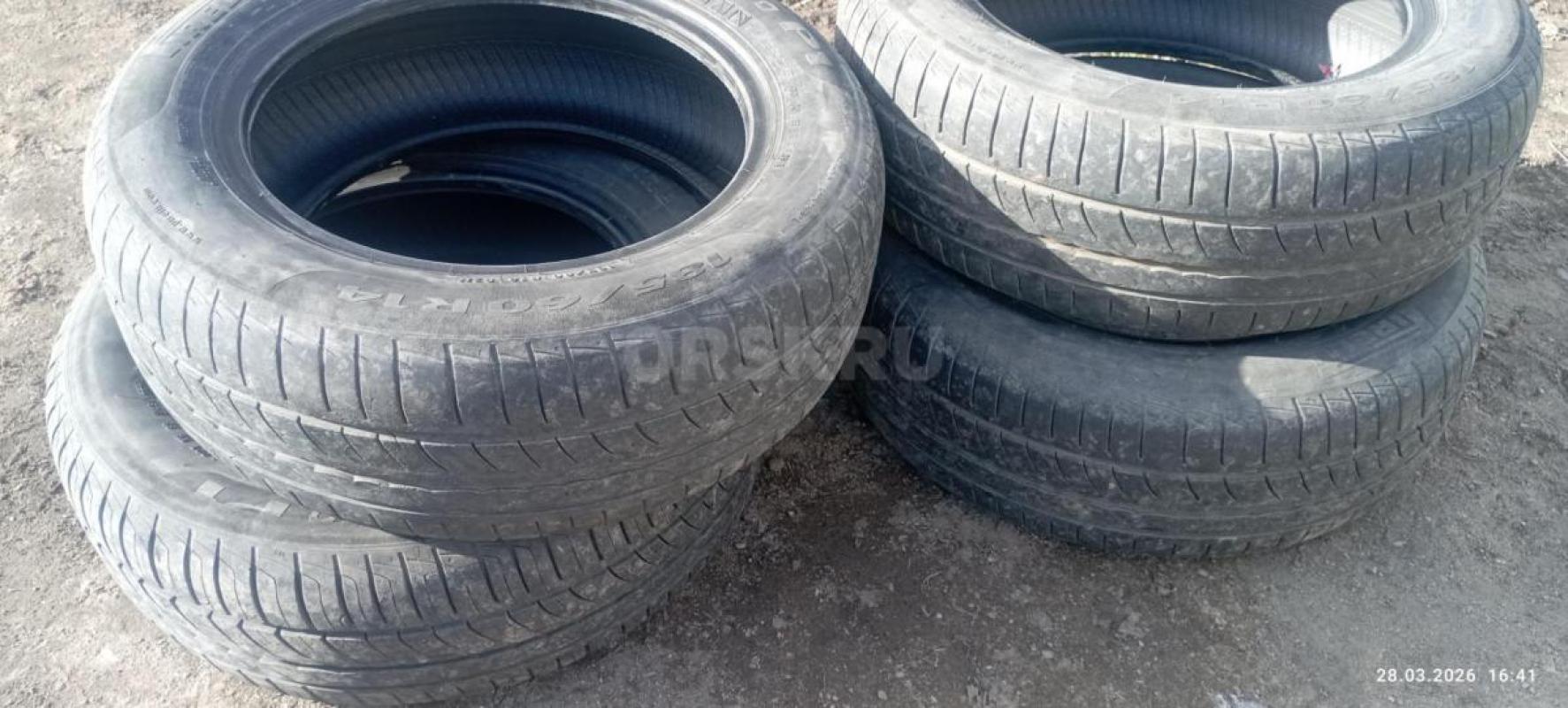 4 шины Пирелли лето 185/60 r14, целые, без грыж, 3 нормальные, 1 плохинькая, на докатку пойдет. - Орск