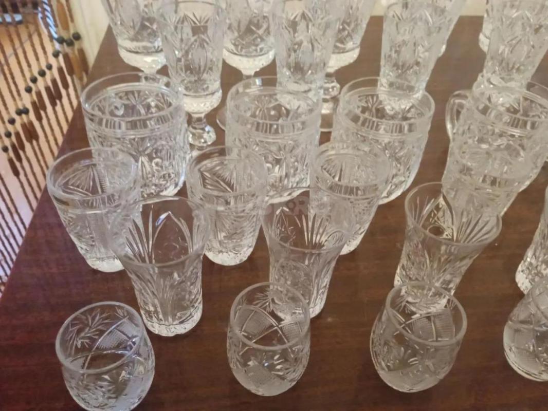 Набор хрустальных рюмок и фужеров. - Орск