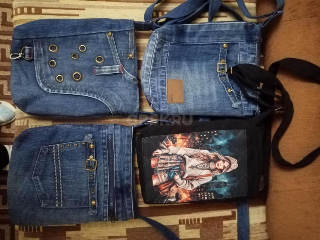 Продам джинсовые сумки шоперы, пляжные, сумки карманы, джинсовые рюкзаки. - Орск