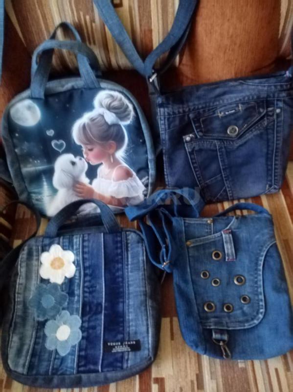 Продам джинсовые сумки шоперы, пляжные, сумки карманы, джинсовые рюкзаки. - Орск