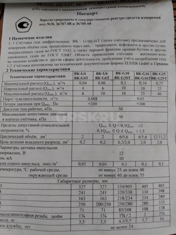 Продам газовый счетчик, стоял дома, б/у, подключение с левой стороны. - Орск
