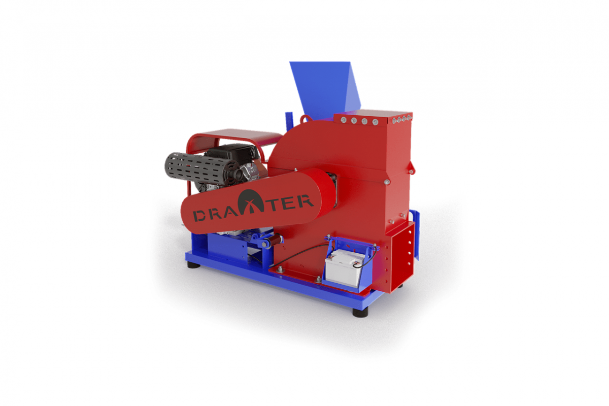 Промышленный щепорез DraXter Щ-550Б (бензин; 29 л.с.-ЭС; сито 30 мм.; раструб 350х350; КБ 8': 4 - Ивановское