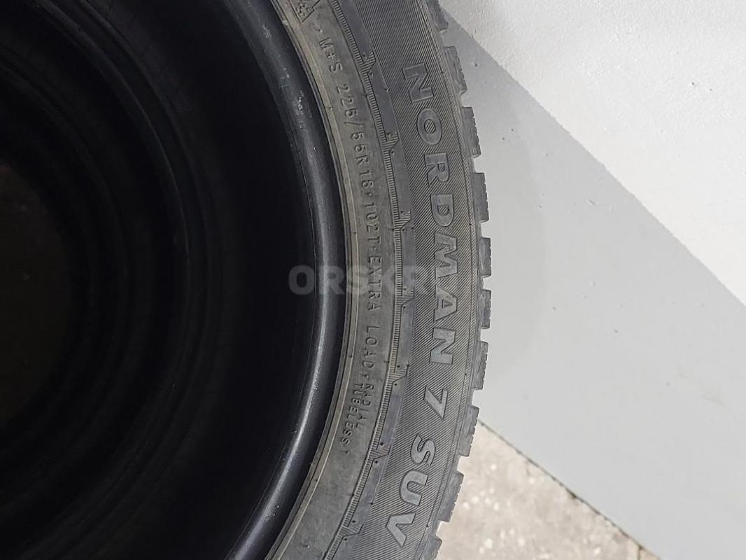 Шины зимние Nokian Nordman 7 SUV 225 55 R18, год 2017,индикатор на всех шинах 4,остаток шипов 30%,гр - Орск
