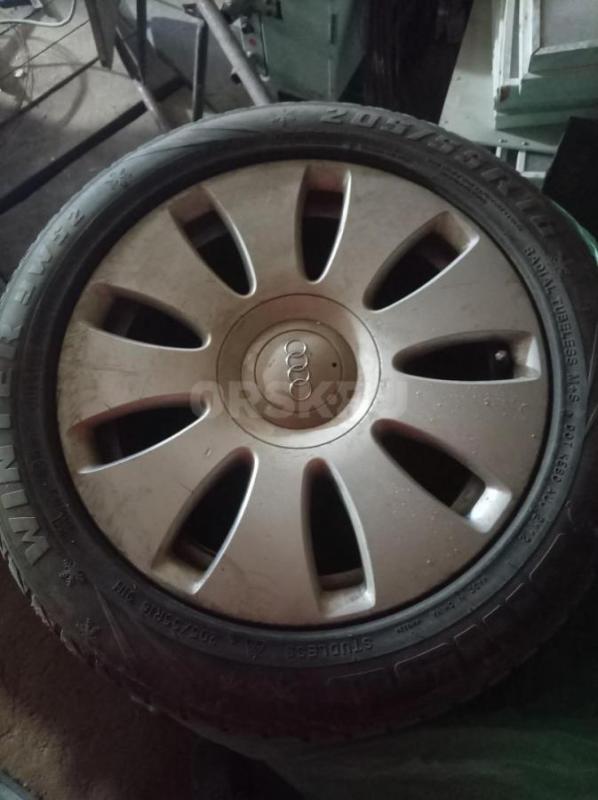 Продам литьë R16 5х112 -2 коплекта,  лето фото на машине, и зима липучка с колпачками ауди, так же б - Энергетик